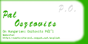 pal osztovits business card
